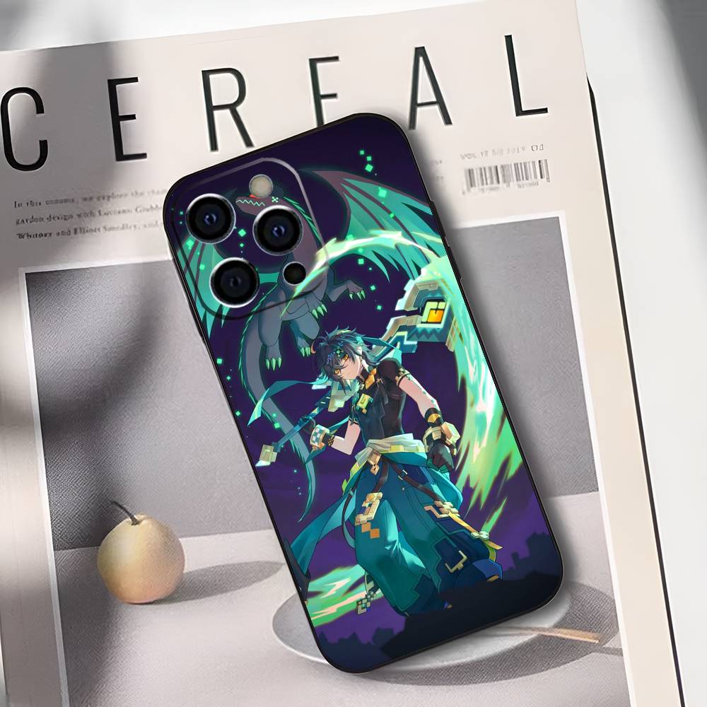K-Kinich G-Genshin I-Impact Phone Case For IPhone 17,16,15,14,13,12,11,Plus,Pro,Max,Plus,XS,soft Case Black Silicone