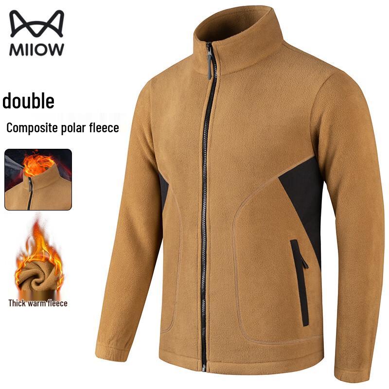 MiiOW Men s Warm Fleece Stand Collar Jacket 4XL