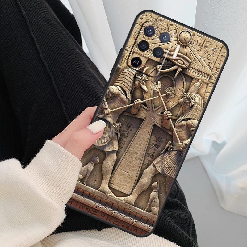 Egypt Pharaoh Mural Case For Oppo A54 A74 A94 A18 A57 A17 A77 A38 A58 A78 A98 A80 A60 A40 A96 A76 A16 A15 A5 Pro