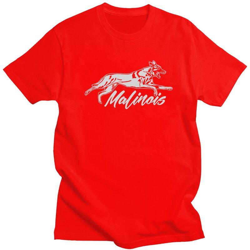 Custom Cool Belgian Shepher Malinois T Shirt Men Short Sleeves Pure Cotton Tshirt Casual Tee Tops Streetwear Tshirt