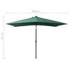 Solar Powered LED Garden Umbrella with Steel Pole Green 2x3 M