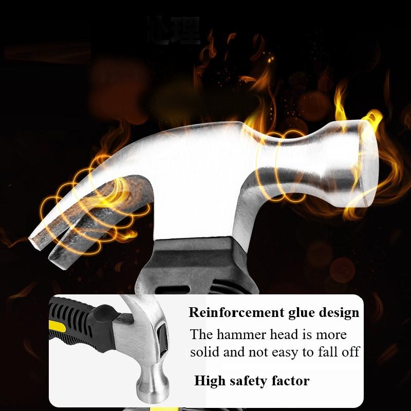 25MM Multifunctional Mini Ramshorn Hammer 160 mm Engineering Handle Lightweight Portable Carpentry Window Breaking Hand Tools Home