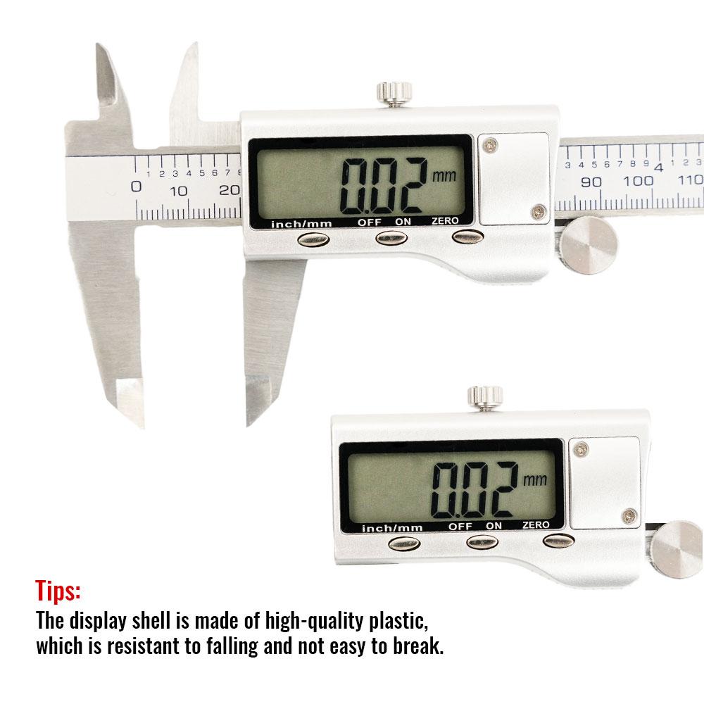Stainless steel electronic digital vernier caliper 6-inch 150mm metal micrometer measurement (excluding battery)