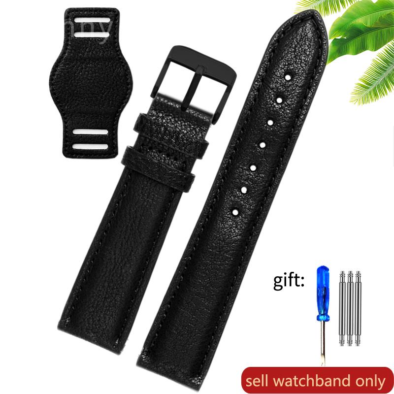 Genuine Leather watch strap for Rolex Green Submariner Omega  timex Vintage plus Tray Men Watch Band 20 22mm