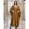 Gold Luxury Beach Dress Woven Holiday Robe Loose Plus Size Turkish Kaftan Dress