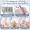 1/5/10Yards Self Adhesive Rhinestone Ribbon Bling Crystal Diamond Ribbon Roll Wrap Glittering Rhinestones Sticker for Decoration