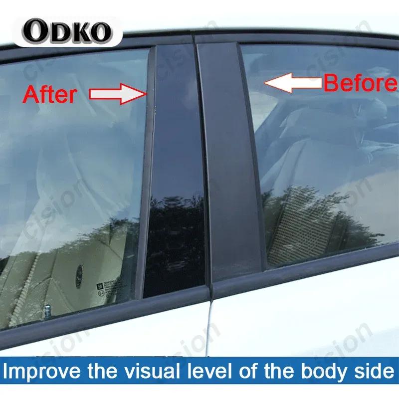 6 Carbon Fiber Black Car Door Window Column BC Pillar Post Cover Trim PC Material Sticker For BMW 3 Series E90 F30 G20 2005-