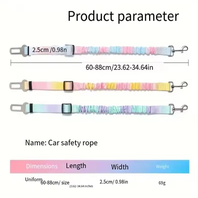 Adjustable Dog Car Seatbelts for Vehicle Nylon Pet Safety Seat Belt with Elastic Bungee Buffer Durable Colorful Car Harness