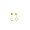Vietnam Gold Laser Surface 9-Shaped Needle Earrings: Fashionable, Elegant, Simple, Bean-Shaped Studs for Women