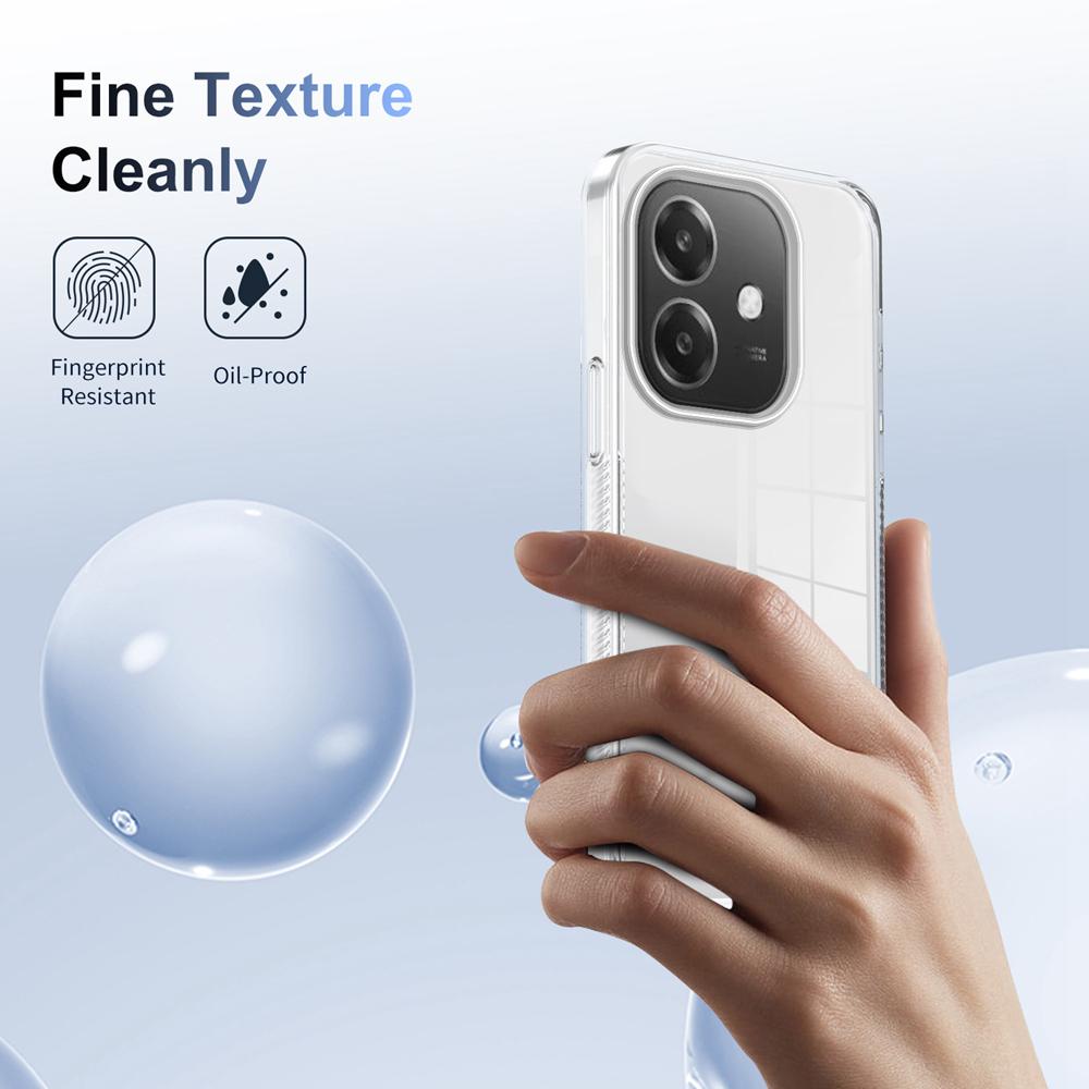 KEYSION Transparent Case for OPPO A3 A3X 5G Soft TPU+PC Anti-slip HD Clear Shockproof Phone Back Cover for OPPO A40 A40m