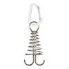 Stakes Deck Anchor Peg, with Spring Buckle Awning High Strength Tool Carabiner Clips Peg for Camping