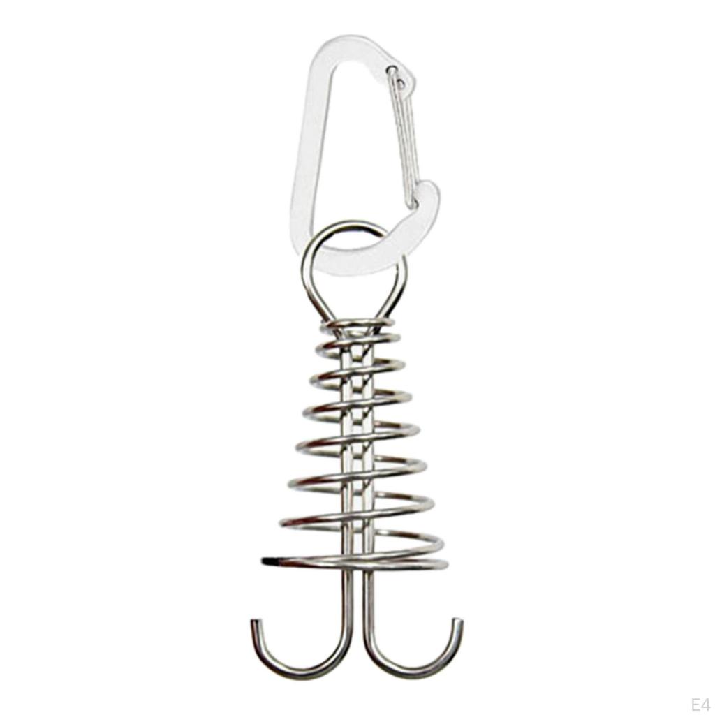 Stakes Deck Anchor Peg, with Spring Buckle Awning High Strength Tool Carabiner Clips Peg for Camping