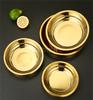 Thickened Stainless Steel Plates for Food Basin Tray Golden Round Kitchen Vegetable Dinner Sushi Plate Dishes and Plates Sets