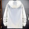 Herren Kapuzenjacke Glänzende Oberfläche Reißverschluss Einfarbig Slim Fit Wasserdicht Frühling Herbst Elastische Bündchen Mantel Streetwear