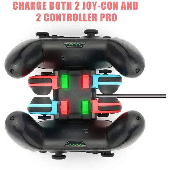 

NS Controller Charger Fast Charging Dock for Nintendo Switch Joypads and Pro Controllers with LED Lights Include USB Cable