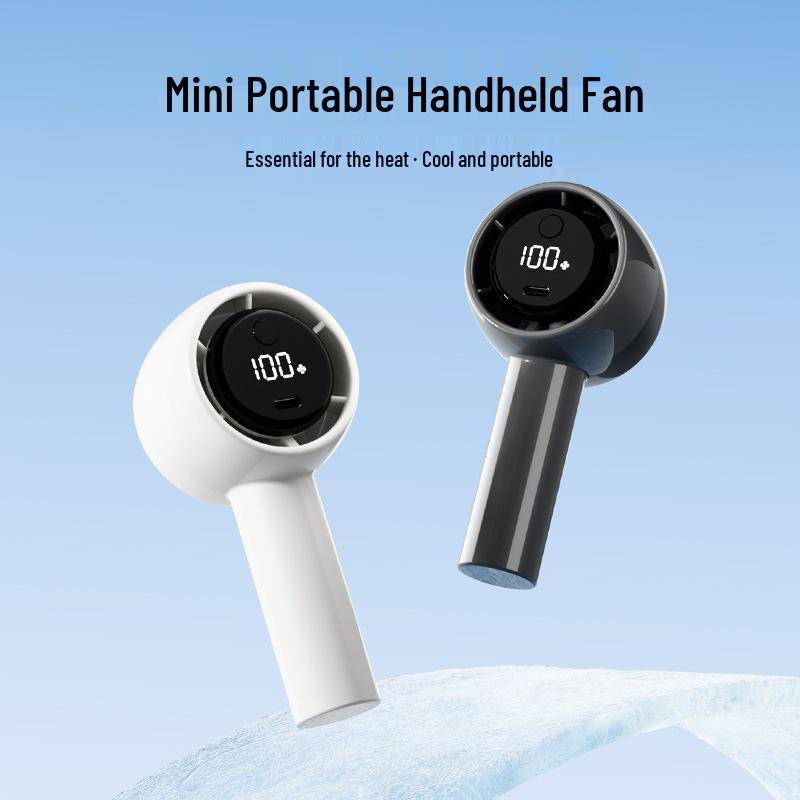 2026 Portable USB Rechargeable Handheld Mini Hurricane Fan with Digital Display