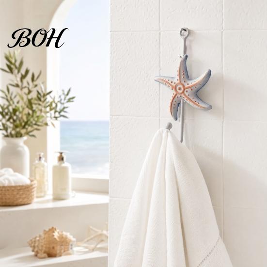 Wall Hooks for Clothes Wooden Hook, Mediterranean Style Decorative Coat Sturdy Hook Durable Hanger Home Decor Keys Umbrellas Scarves