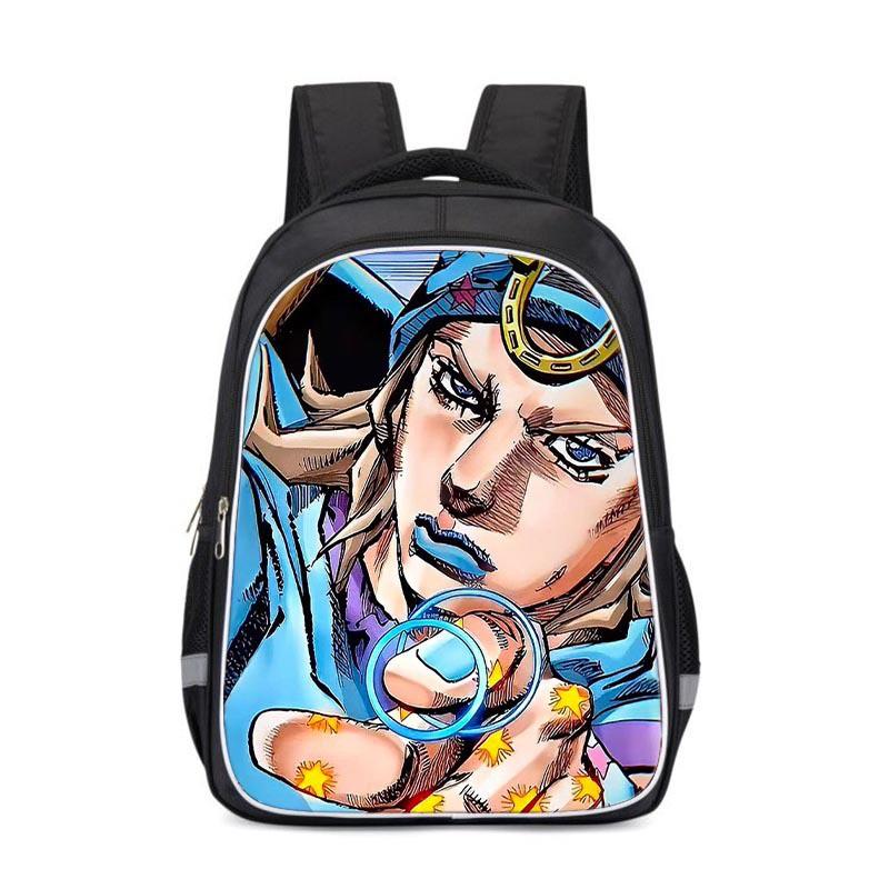 Zaino Scolastico per Bambini JoJo's Bizarre Adventure Borsa Cartoon Anime Ragazzi Ragazze 3-4 Elementare Leggero Ergonomico Tessuto Oxford