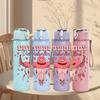 1PC Cowboy Hat Rose Valentine 750ml Color Plastic Sports Water Bottle Leakproof Flip Straw Lid Suitable for Sports Office Home Use