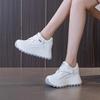 2025 autumn new 8cm muffin thick sole height increase women's single shoes Korean version versatile round head casual little white shoes women