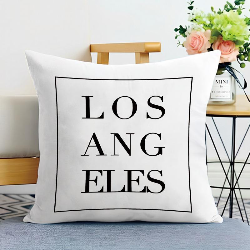 Black And White Ins Style Printed Decorative Pillowcase Bedroom Living Room Square Cushion Pillowcase