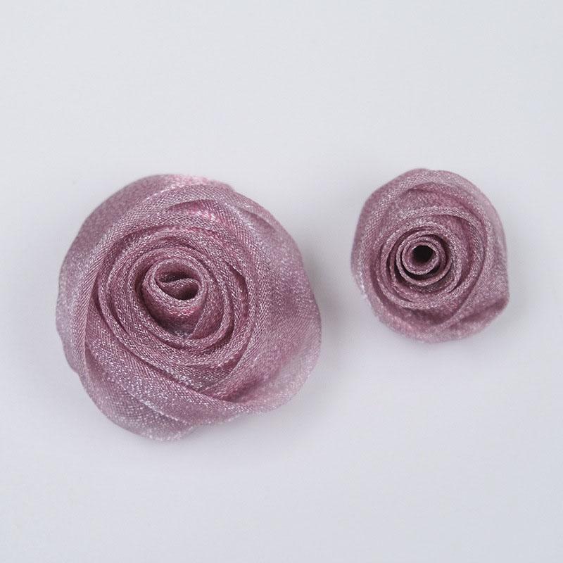 3-4.5cm Organza Snow Rose Head Dress Hair Party Decoration Small Flower DIY Handmade Clothing Accessories Costume Designing