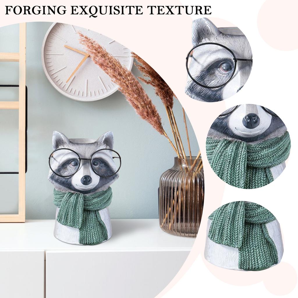 Resin Animal Flowerpot Desktop Ornaments Miniature Animal Sculptures Art Crafts Holiday Gifts Home Deocr for Wedding Party