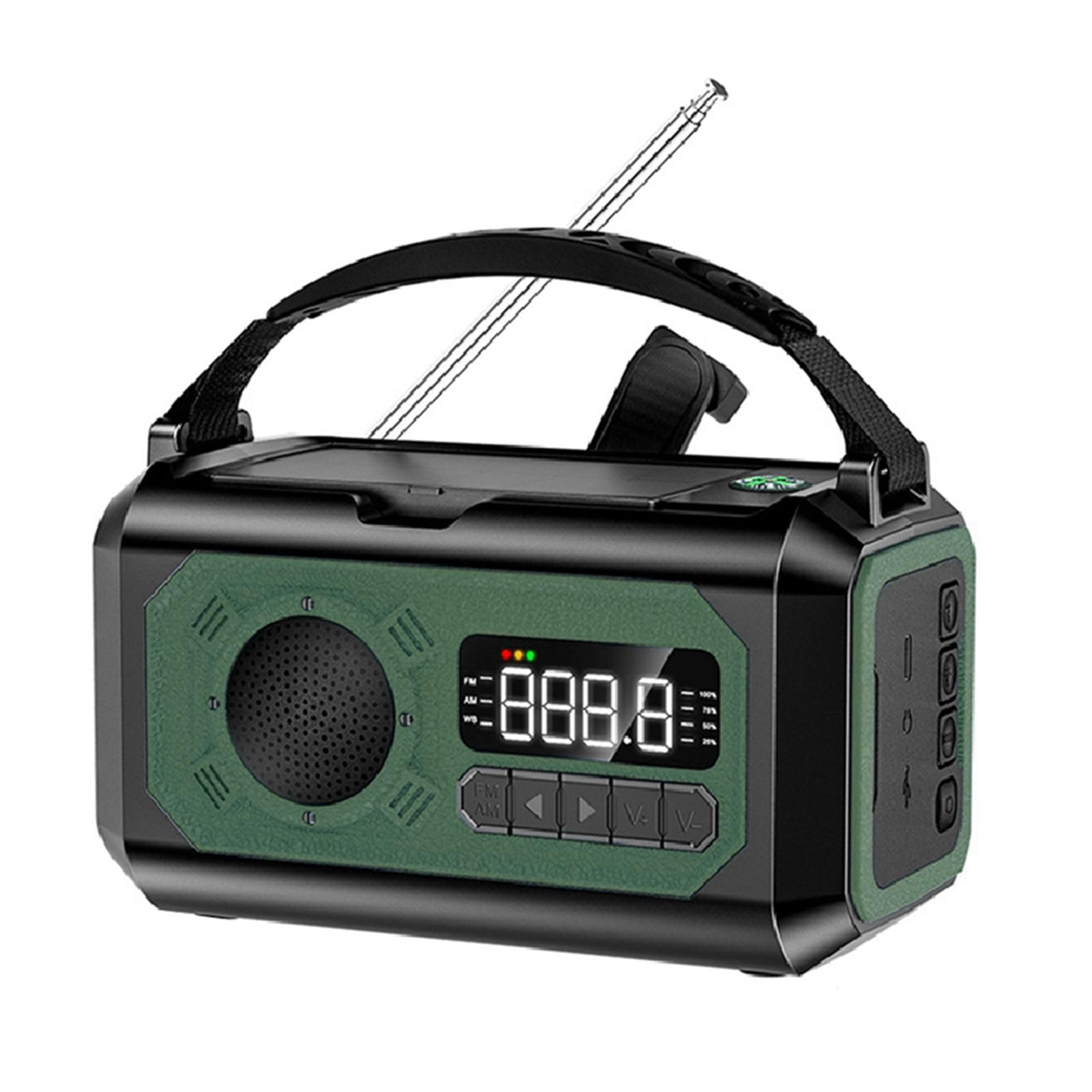 

Emergency Crank Weather Radio with NOAA Weather Alert 12000mAh Solar Hand Crank Portable AM FM WB Radio with 3 Modes