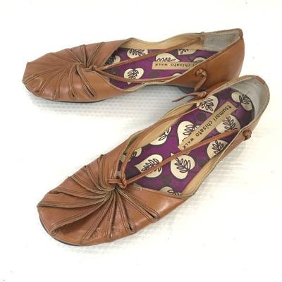 TSUMORI CHISATO Leather Flat Shoes Sandals Women’s 23.5 Brown Dress Shoes(USED)