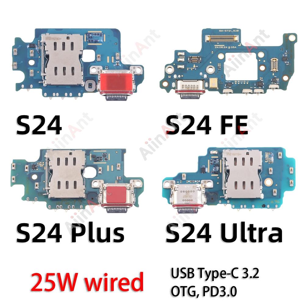 USB Board Dock Charger Connector Charging Port Flex Cable For Samsung Galaxy S24 Plus Ultra FE S921B S921E S921N S921U S721B