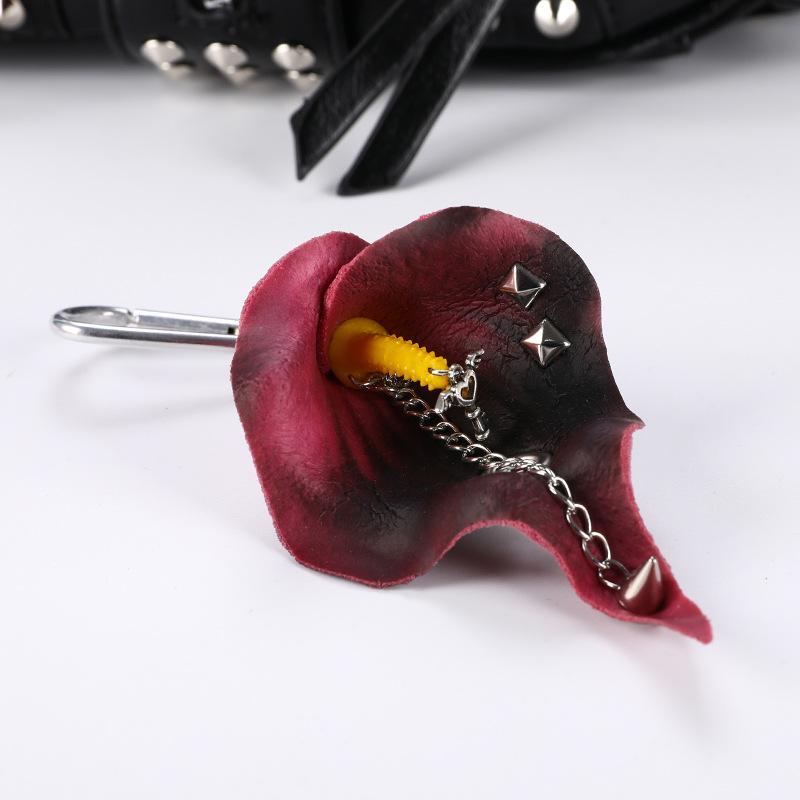 Simulation Flower Orchid Lily Keychain Handmade Drilling And Puncture Colorful Flower Bag Pendant Backpack Decoration