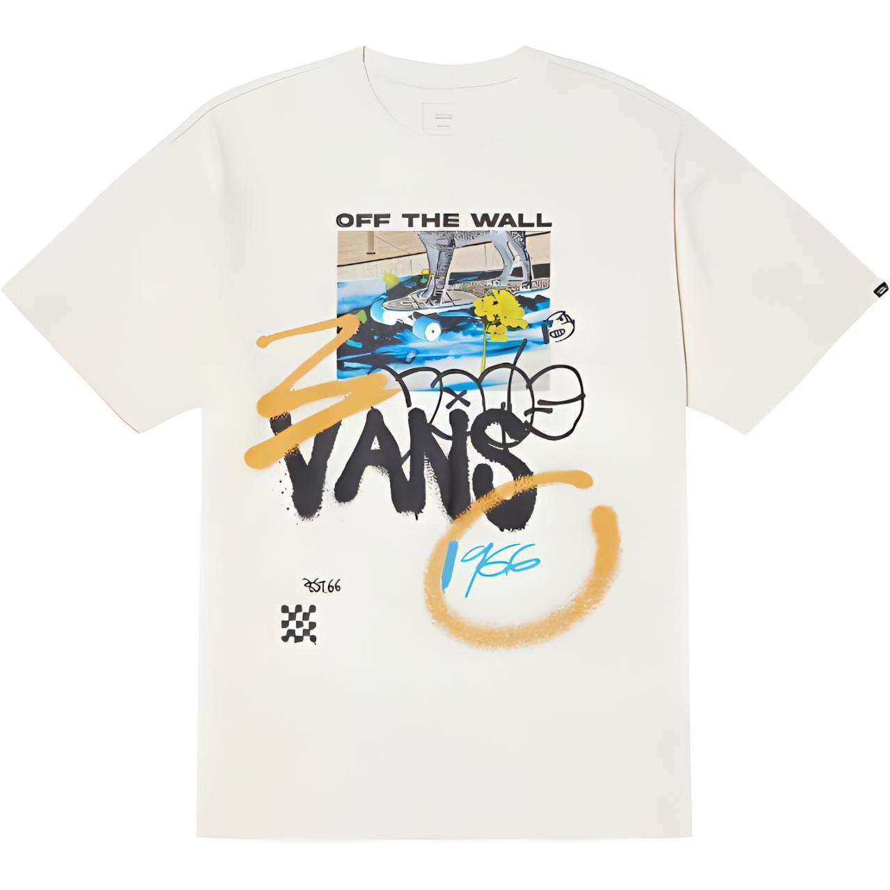 

Vans Футболка с круглым вырезом и коротким рукавом с принтом алфавита, мужские топы, белые VN000GPTFS8 M