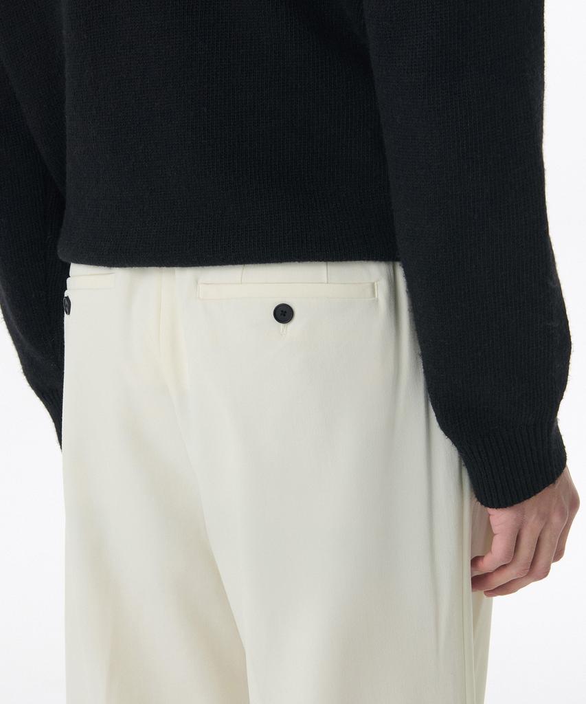 MUSINSA STANDARD Real Wide Hidden Banding Slacks [Cream]