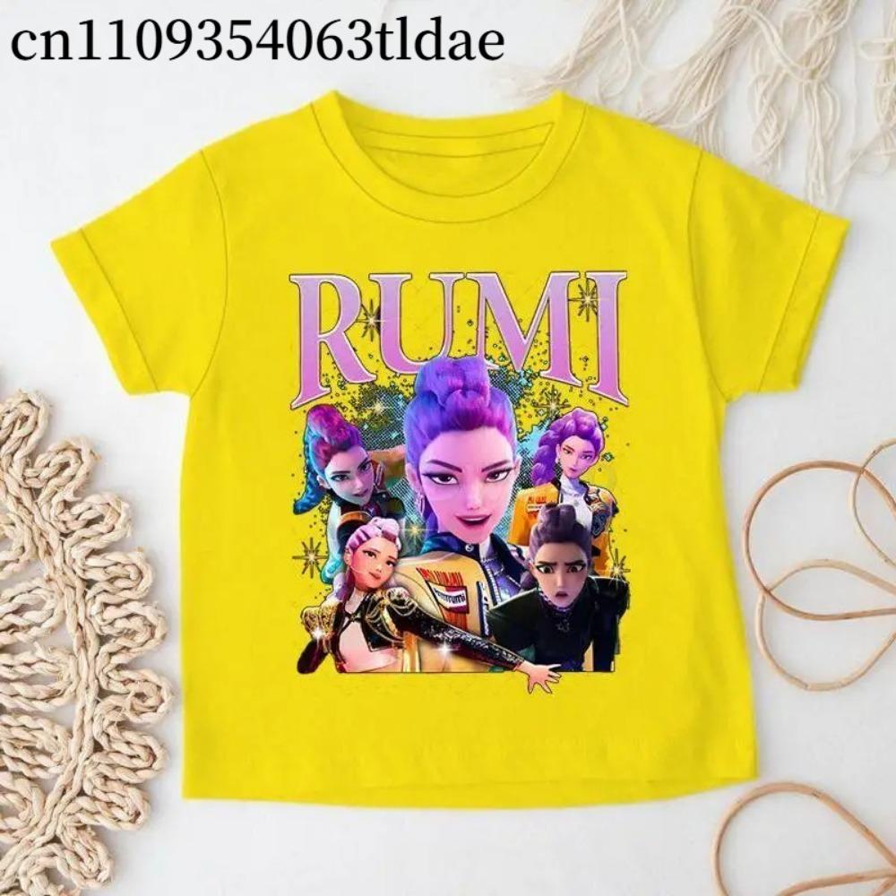 Children's T-shirt-Demon Hunting-Kpop Demon Hunting Girl Group Printing Summer Casual Short-sleeved for Men, Women and Children
