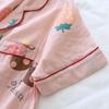 New Spring and Summer Pajamas Two-piece 100% Cotton Gauze Women's Short-sleeved Trousers Home Service Suit Cute and Thin