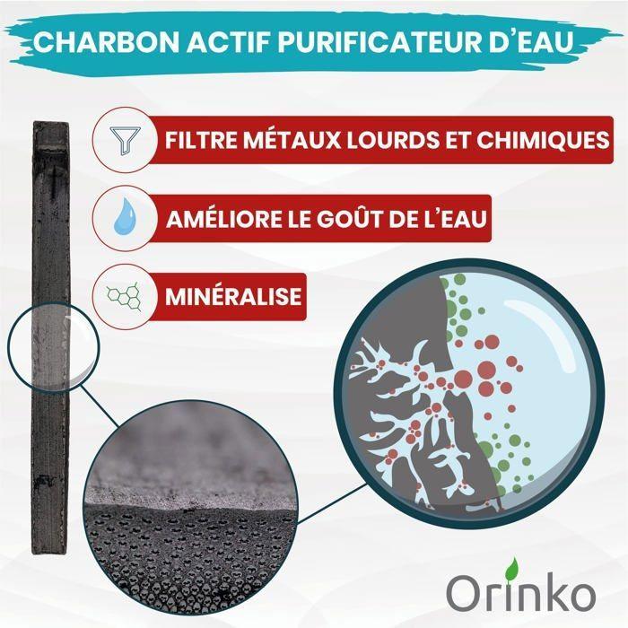 Orinko – Binchotan Bio x15 – Charbon Actif Eau de Bambou Takesumi pour Purification d'Eau – Filtration Carafe, Gourde, Bouteille