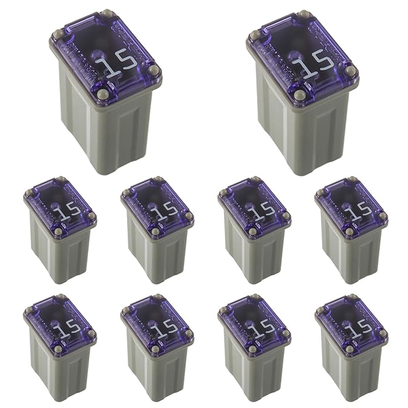 15A 20A 25A 30A 40A 32V Slow Blow FMM MCASE Type Fuses Micro Female Cartridge Fuses Low-Profile Fuses Kit(Pack of 10pcs)