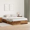 Storage Bed Frame Reclaimed Wood Style 135 x 190 cm Engineered Wood