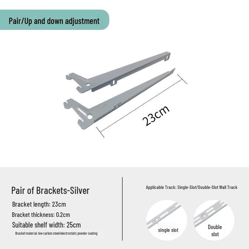 Adjustable Wall-Mount Shelf Bracket for Wooden Boards