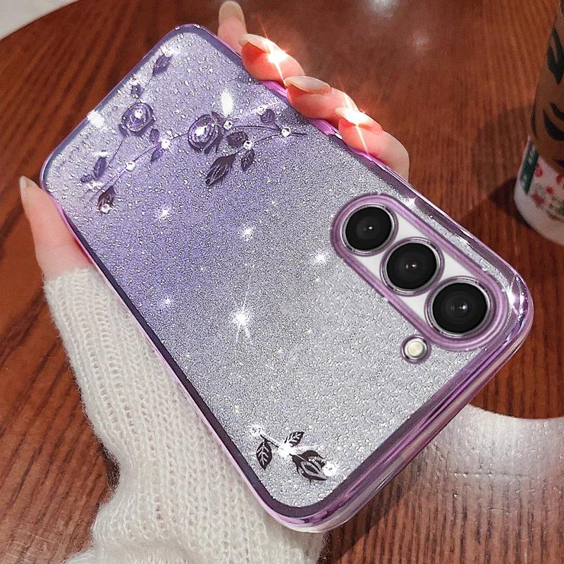 SoCouple Handyhülle für Samsung S24 S23 S20 S21 S22 FE S9 S10 S8 Plus Note 20 Ultra Glitzer Strass Diamant Hülle