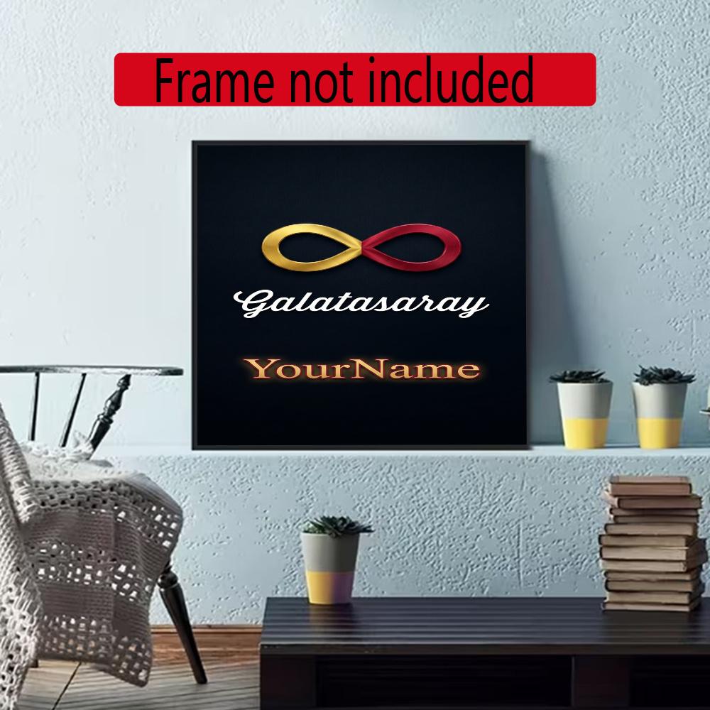 Galatasaray Customize Your Name Diamond Painting Round Diamond Diy Frameless Holiday Artwork Suitable For Home Office Wall Decoration