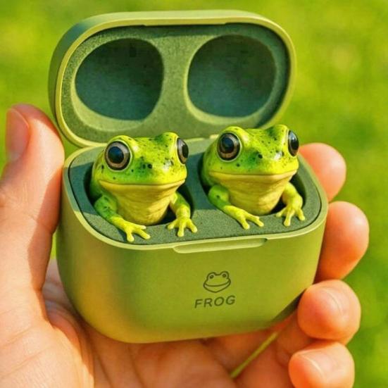 Cute Animal Shaped Bluetooth-compatible Earbuds 3D Frog Eagle Zebra Wolf Lion Animal Wireless Earbuds with Charging Case for Teens Adults