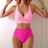 New Split Bikini Swimsuit Female Sexy High Waist Cross Bijini European and American Suit Swimsuit