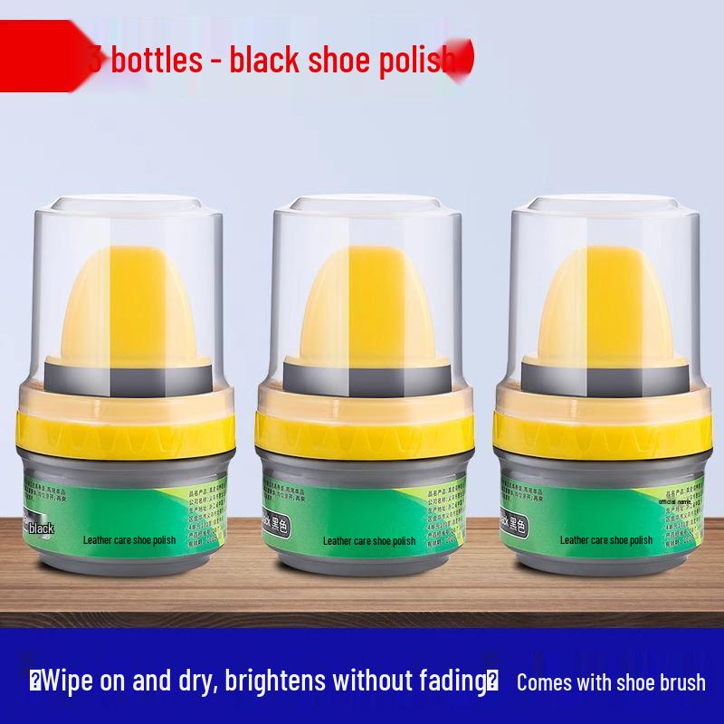 Black Genuine Leather Shoe Polish & Care Oil with Brush - Colorless, High-Grade Universal Shoe Wax