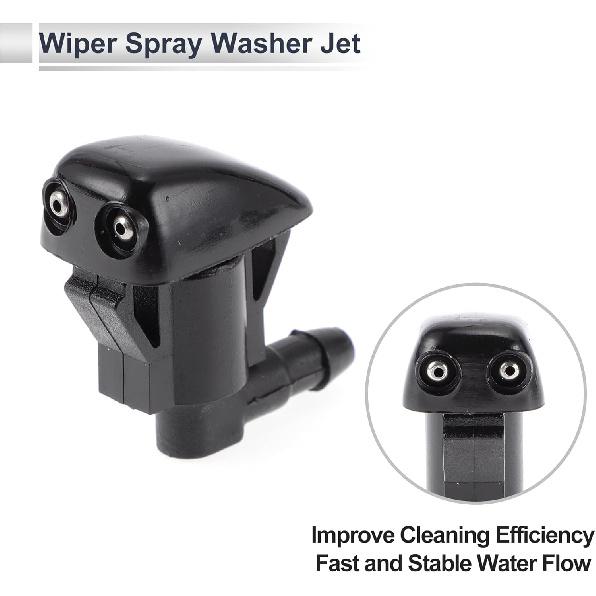 Windshield Washer Nozzle for Toyota Tacoma 2005-2015 Front W/ 3 Pcs Y Hose Connector Car 8538144010 Black Plastic 1 Set