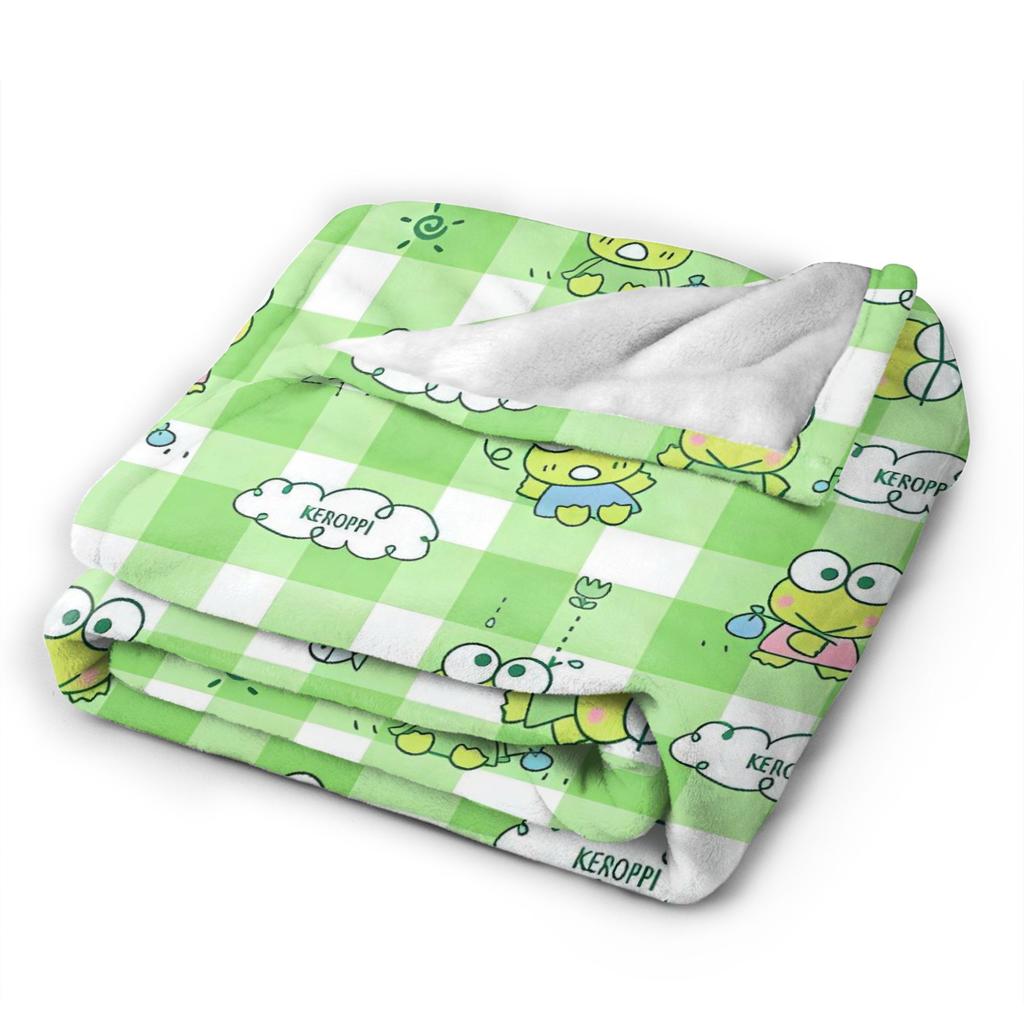 Super Soft Blanket Kids Adult Travel Keroppis Throw Blanket Cute Frog Flannel Bedspread For Couch Chair Novelty Sofa Bed Cover