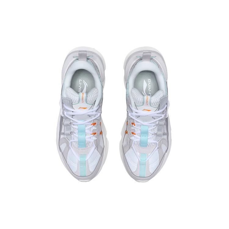 Li Ning Nebula M1 Textile, Synthetic Leather Cushioning Low top Sports Casual Shoes Women's White Gray AGCQ244-1