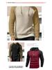 2025 Men's Color Block Plaid Slim Fit Hoodie - Casual Long Sleeve Knit Pullover