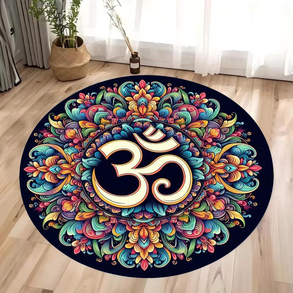 Vintage Bohemian Ethnic Style Circular Printed Carpet Carpets for Living Room Washroom Floor Mat Small Rugs for Bedroom