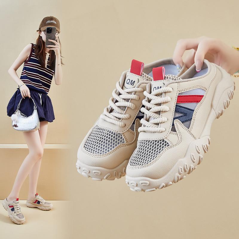 New Mesh Breathable Fitness Travel Lightweight Fitness Arch Support Casual Sneakers -Cushioning Anti-slip Comfortable Outdoor Half Slippers